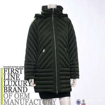 2017 European Latest Women Down Jacket Wholesale Army Green Winter Jacket